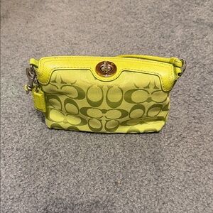 Coach Bright  lime Green Signature Crossbody Bag